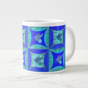 Taza De Café Grande La paloma azul en el agujero en la puerta del gran