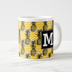 Taza De Café Grande La piña zigzaguea monograma del  