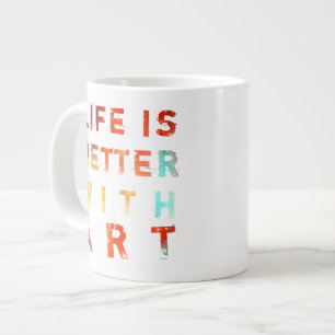 Taza De Café Grande La vida es mejor con arte
