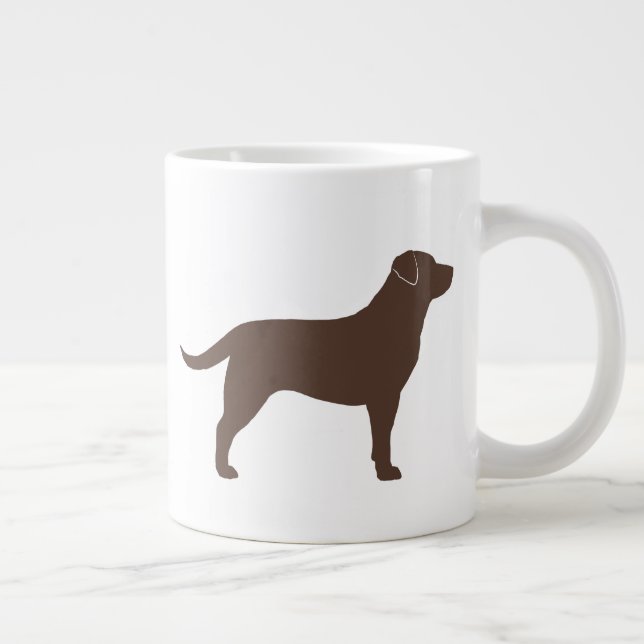 Taza De Café Grande Labrador de chocolate recuperando siluetas de perr (Derecha)