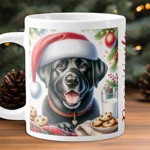 Taza De Café Grande Labrador recupera cachorros de perro y Navidades