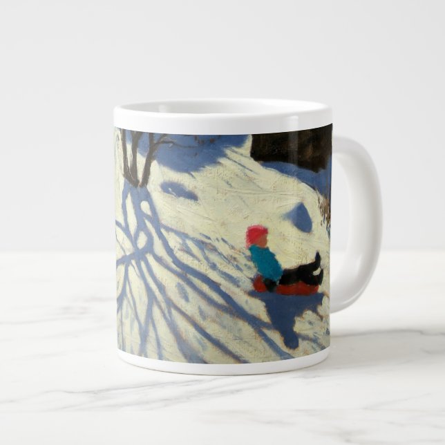 Taza De Café Grande Ladera Morzine Francia del invierno (Derecha)