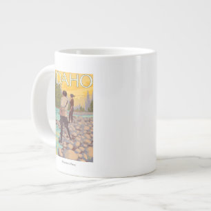 Taza De Café Grande Las mujeres vuelan el poster del viaje de
