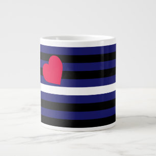 Taza De Café Grande Látex de cuero y bandera del orgullo de BDSM