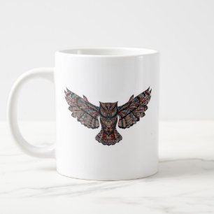 Taza De Café Grande Lechuza Tribal Voladora