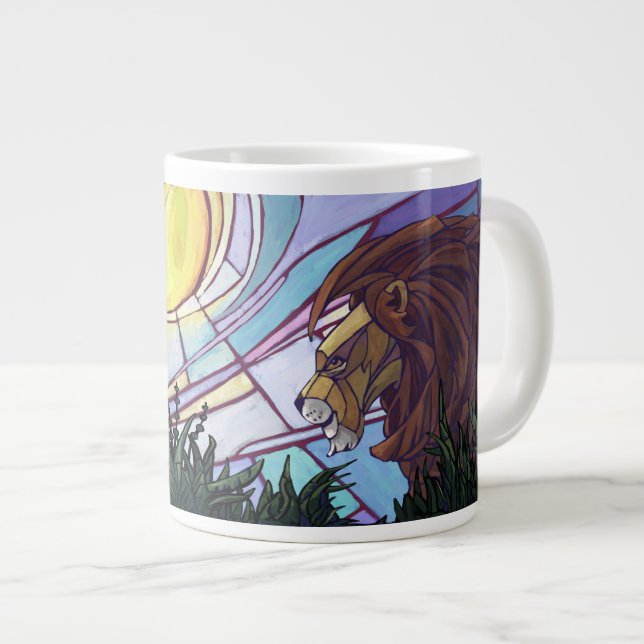 Taza De Café Grande León Rey y Cubos (Derecha)