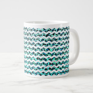 Taza De Café Grande Leopardo negro e impresión Verde azulada