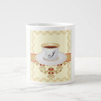 Taza De Café Grande Letra europea de la copa de café monograma J