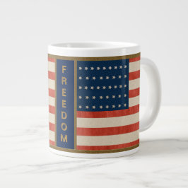Taza De Café Grande Libertad de la bandera estadounidense
