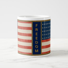 Taza De Café Grande Libertad de la bandera estadounidense