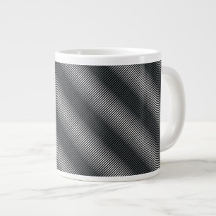 Taza De Café Grande Líneas de gradación en blanco y negro ultra finas