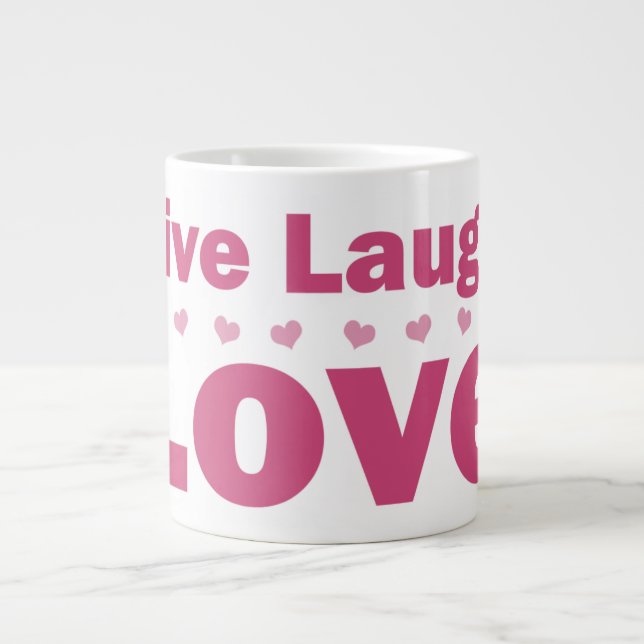Taza De Café Grande Live Laugh Love (Frente)