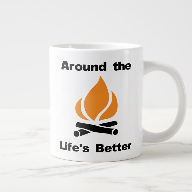 Taza De Café Grande Lo mejor de la vida en el fuego (Derecha)