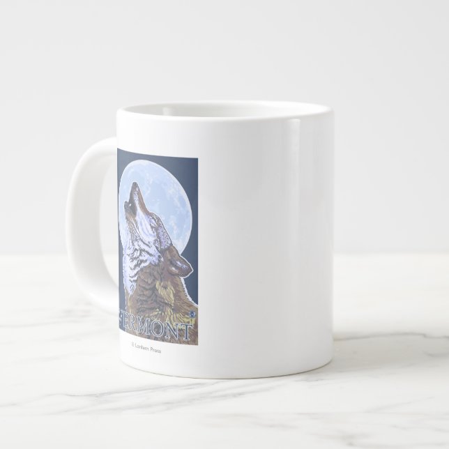 Taza De Café Grande Lobo de VermontHowling (Izquierda)