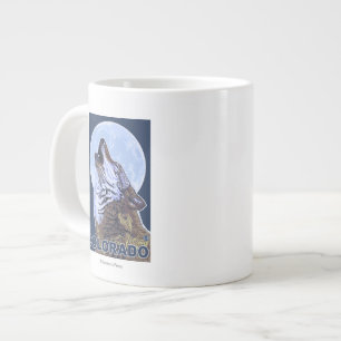 Taza De Café Grande Lobo gris HowlingColorado