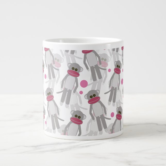 Taza De Café Grande Locura del mono del sock (Frente)