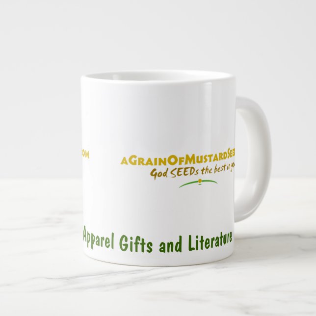 Taza De Café Grande Logotipo Agrainofmustardseed.com (Derecha)