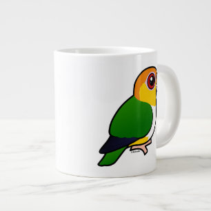 Taza De Café Grande loro Blanco-hinchado