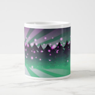 Taza De Café Grande Los árboles de Navidad sombras de verde