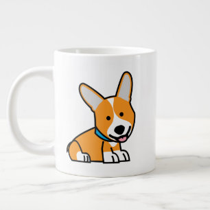 Taza De Café Grande Los Corgis del Corgi persiguen el Pembroke feliz