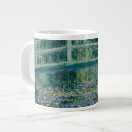 Taza De Café Grande Los lirios de agua de Claude Monet y el puente jap