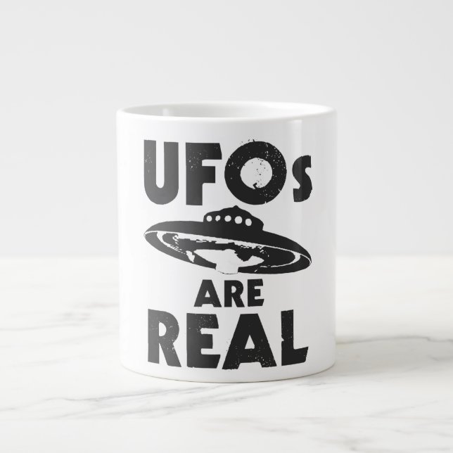 TAZA DE CAFÉ GRANDE LOS UFO SON REALES (Frente)