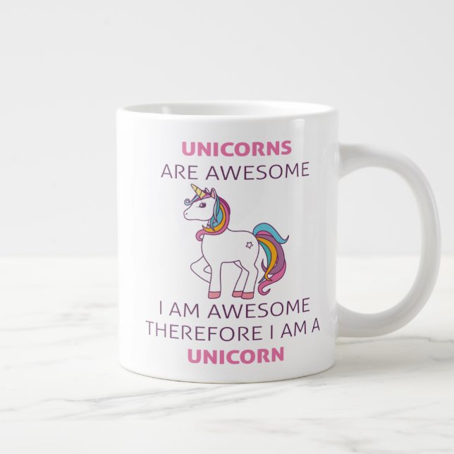 Taza De Café Grande Los Unicornios Son Increíbles. Soy Una Impresionan (Derecha)