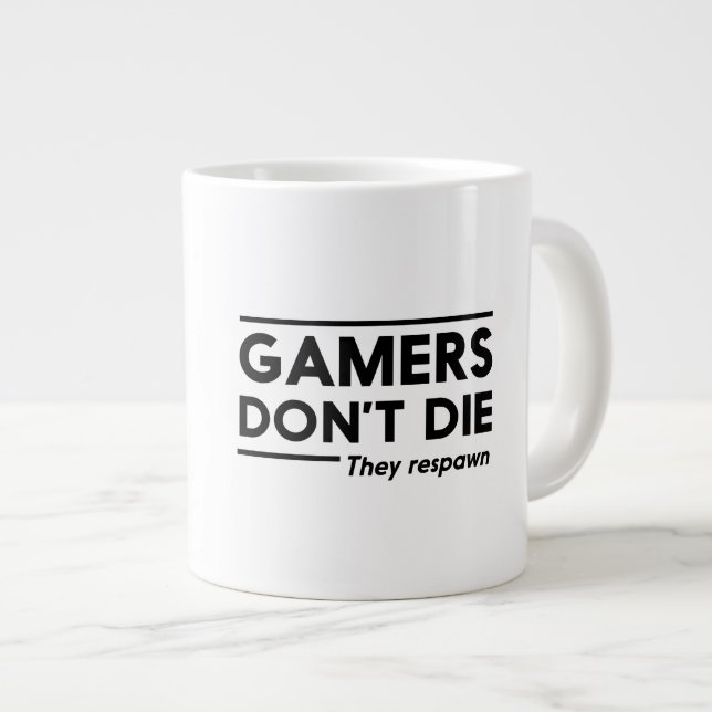 Taza De Café Grande Los videojugadores no mueren (Derecha)