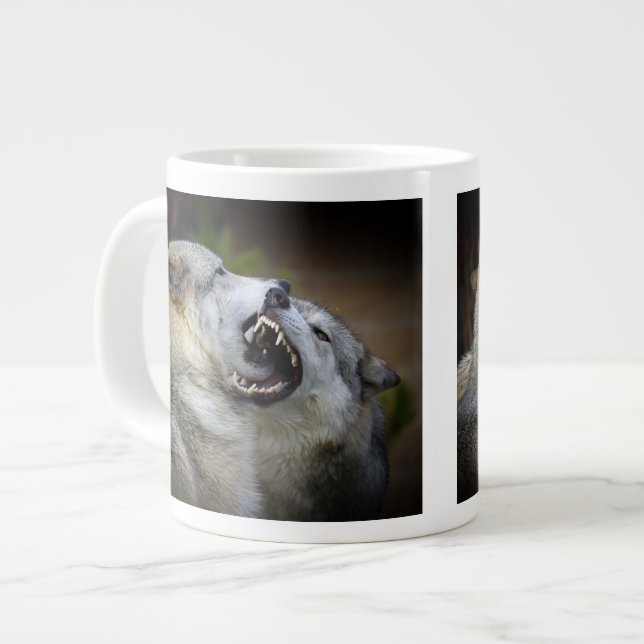 Taza De Café Grande Lucha del lobo (Izquierda)