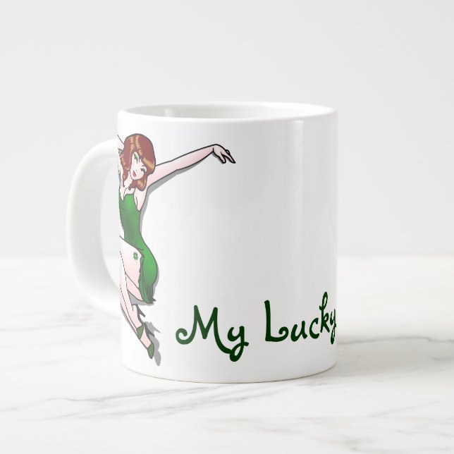 Taza De Café Grande Lucky Jumbo Cup Lucky Personalizado Mug (Izquierda)