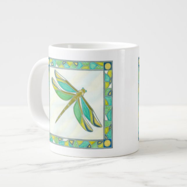 Taza De Café Grande Luminosa libélula pastel de Vanna Lam (Izquierda)