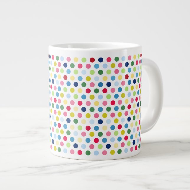 Taza De Café Grande Lunares del arco iris (Derecha)