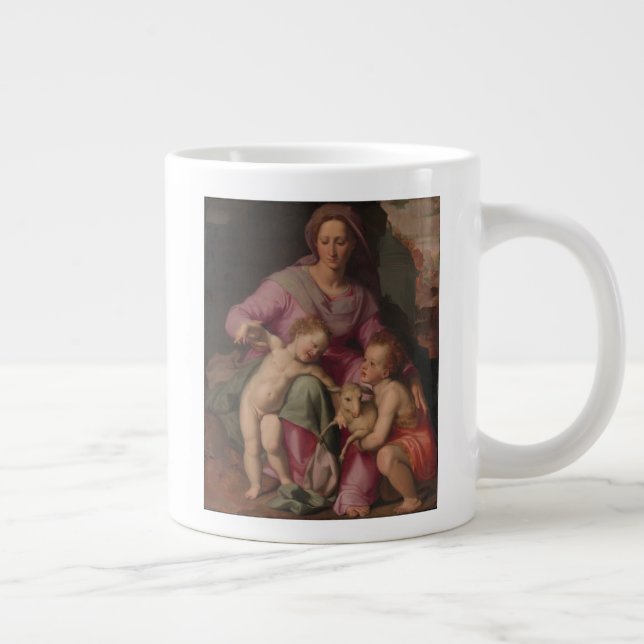 Taza De Café Grande Madonna y niño con San Juan Bautista (Derecha)