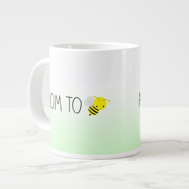 Taza De Café Grande Mamá a ser, verde del abejorro/amarillo lindos (Izquierda)