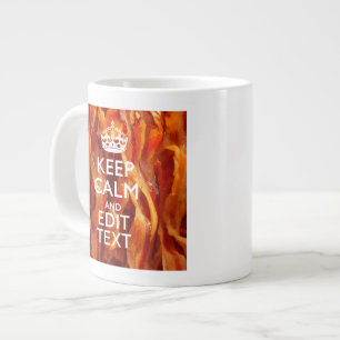 Taza De Café Grande Mantener la calma en su texto sobre el bacon asque