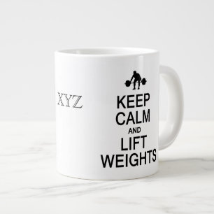 Taza De Café Grande Mantener la calma y los pesos de elevación en los 