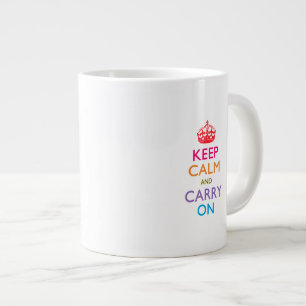TAZA DE CAFÉ GRANDE MANTENER LA CALMA Y MANTENER LA TRANSMISIÓN EN M
