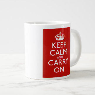 Taza De Café Grande Mantenga la calma y continúe