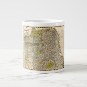 Taza De Café Grande Mapa 1932 de Candrain de San Francisco California