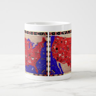 Taza De Café Grande Mapa antiguo de la Oficina de Turismo de los Estad