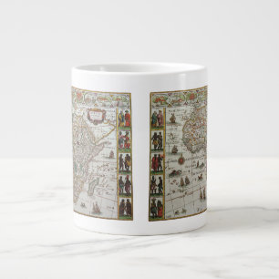 Taza De Café Grande Mapa Antiguo del Mundo Antiguo de África por Blaeu