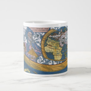 Taza De Café Grande Mapa Antiguo del Mundo con Claudio Ptolomeo, 1507
