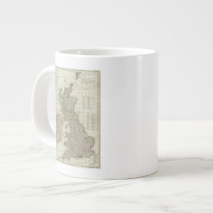 Taza De Café Grande Mapa completo de las Islas Británicas
