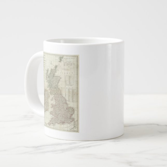 Taza De Café Grande Mapa completo de las Islas Británicas (Izquierda)