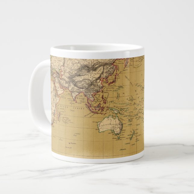 Taza De Café Grande Mapa continental (Izquierda)