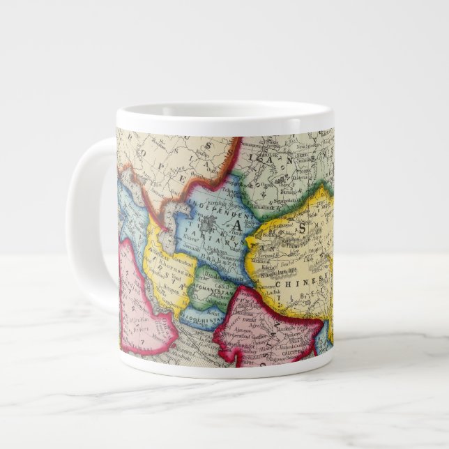 Taza De Café Grande Mapa De Asia (Izquierda)