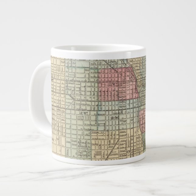 Taza De Café Grande Mapa de Chicago de Mitchell (Izquierda)