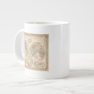 Taza De Café Grande Mapa de hemisferios mundiales de Mitchell