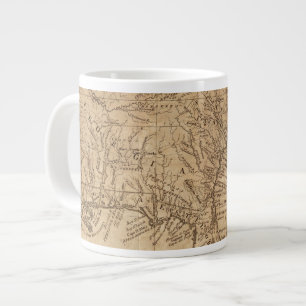 Taza De Café Grande Mapa de los estados de Virginia y Carolina del Nor