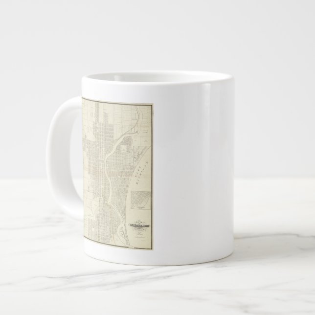 Taza De Café Grande Mapa de Milwaukee (Izquierda)